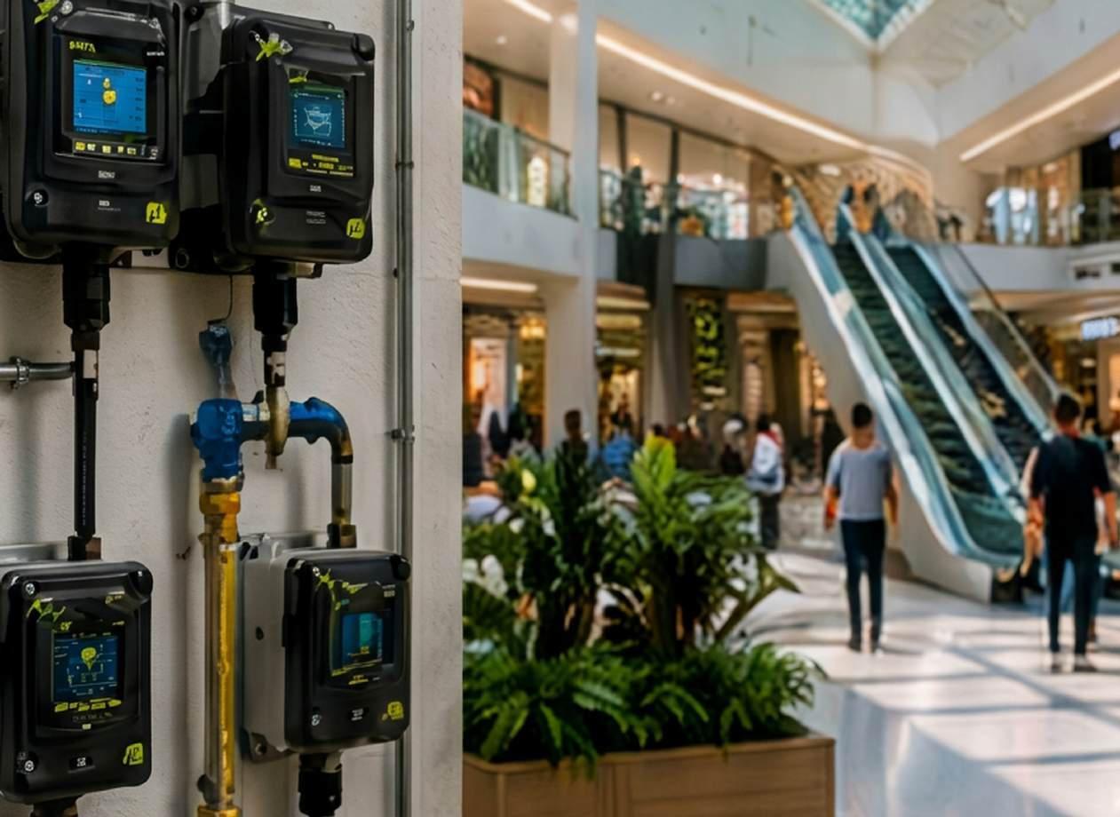 Monitoramento e rateio inteligente de água em um shopping center.